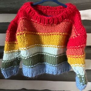 Handmade Rainbow Knit Sweater (boys 2-3T)